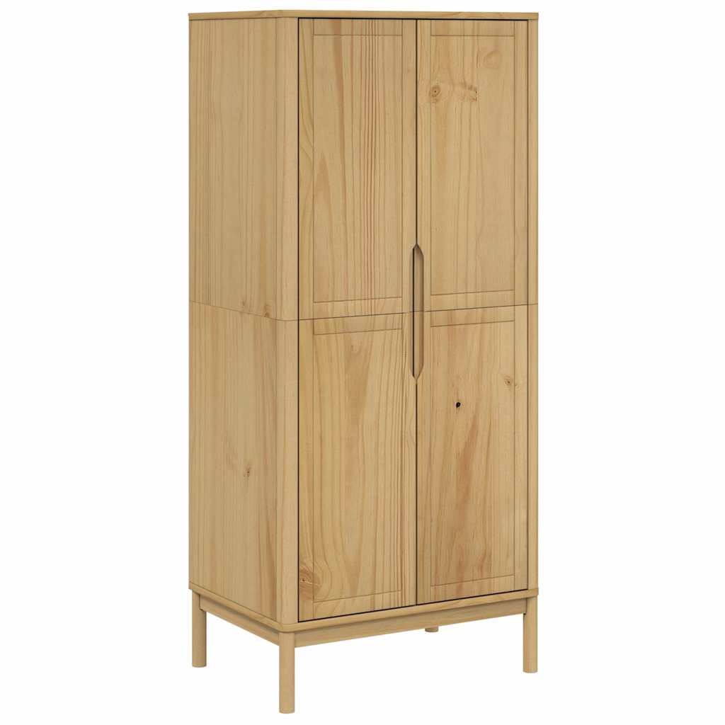 Garderobe FLORO voksbrun 77x53x171 cm heltre furu