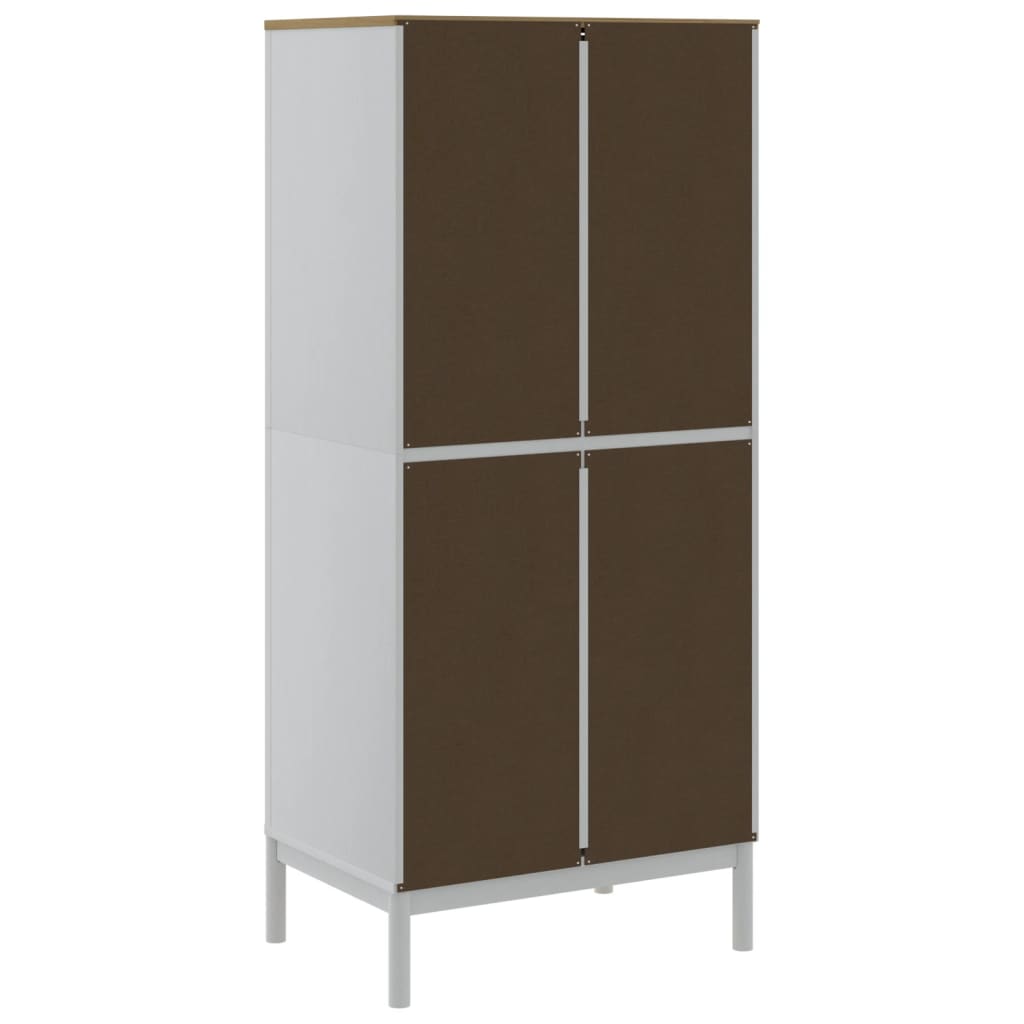 Garderobe FLORO hvit 77x53x171 cm heltre furu