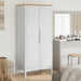 Garderobe FLORO hvit 77x53x171 cm heltre furu