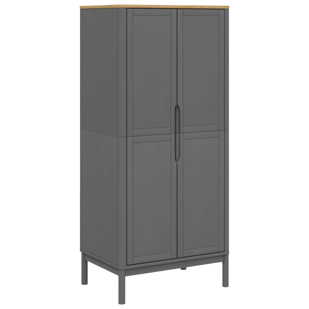 Garderobe FLORO grå 77x53x171 cm heltre furu
