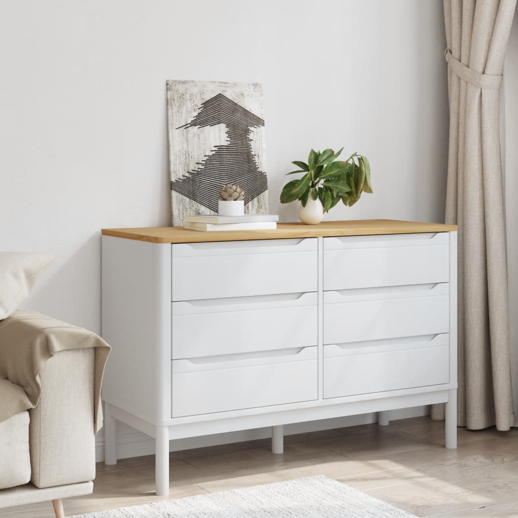 Kommode FLORO hvit heltre furu