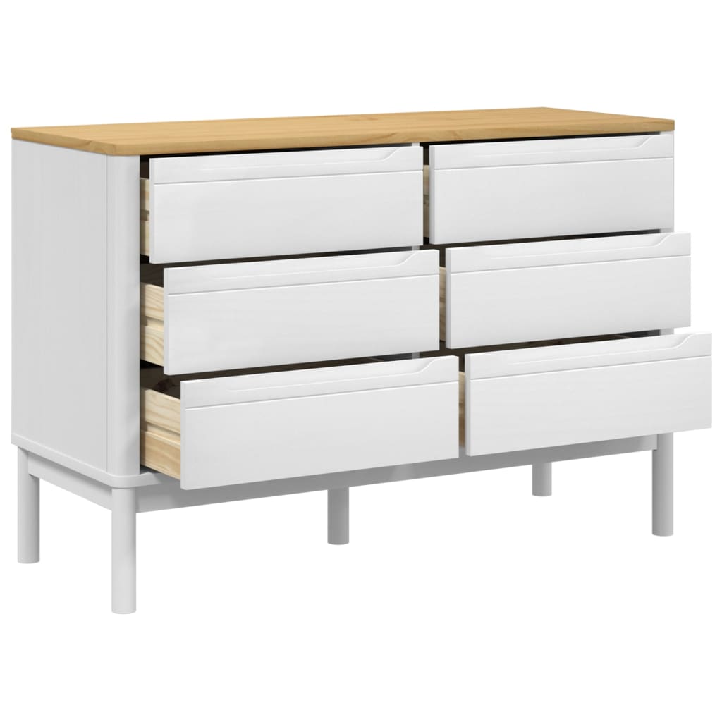 Kommode FLORO hvit heltre furu