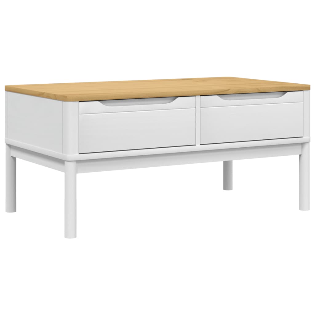 Salongbord FLORO hvit 99x55,5x45 cm heltre furu