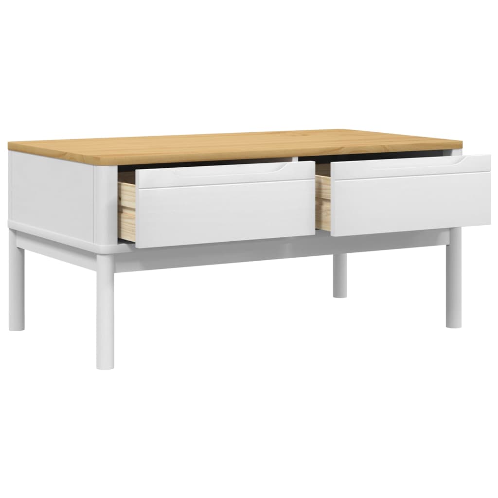 Salongbord FLORO hvit 99x55,5x45 cm heltre furu