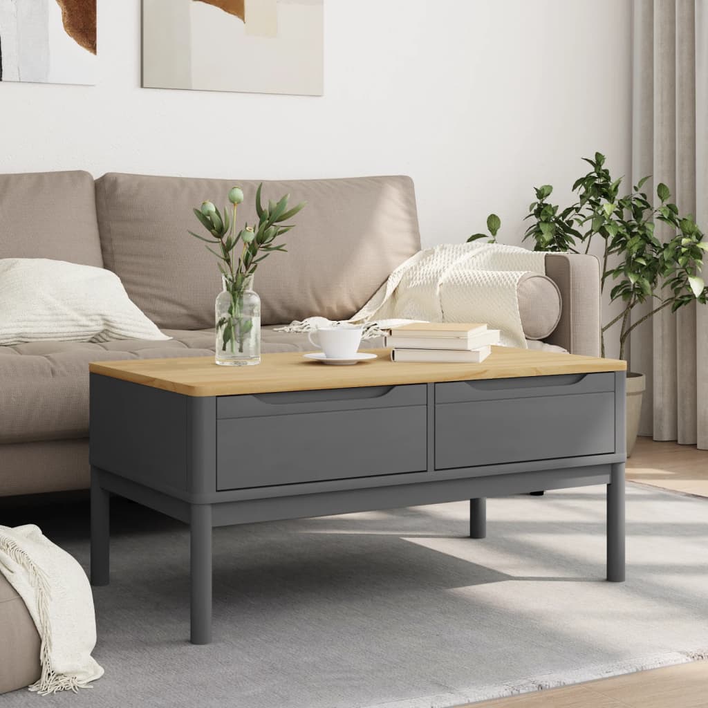 Salongbord FLORO grå 99x55,5x45 cm heltre furu