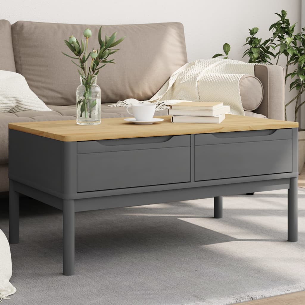 Salongbord FLORO grå 99x55,5x45 cm heltre furu