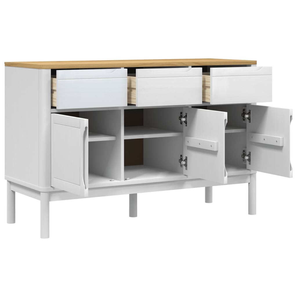 Skjenk FLORO hvit 114x43x74 cm heltre furu