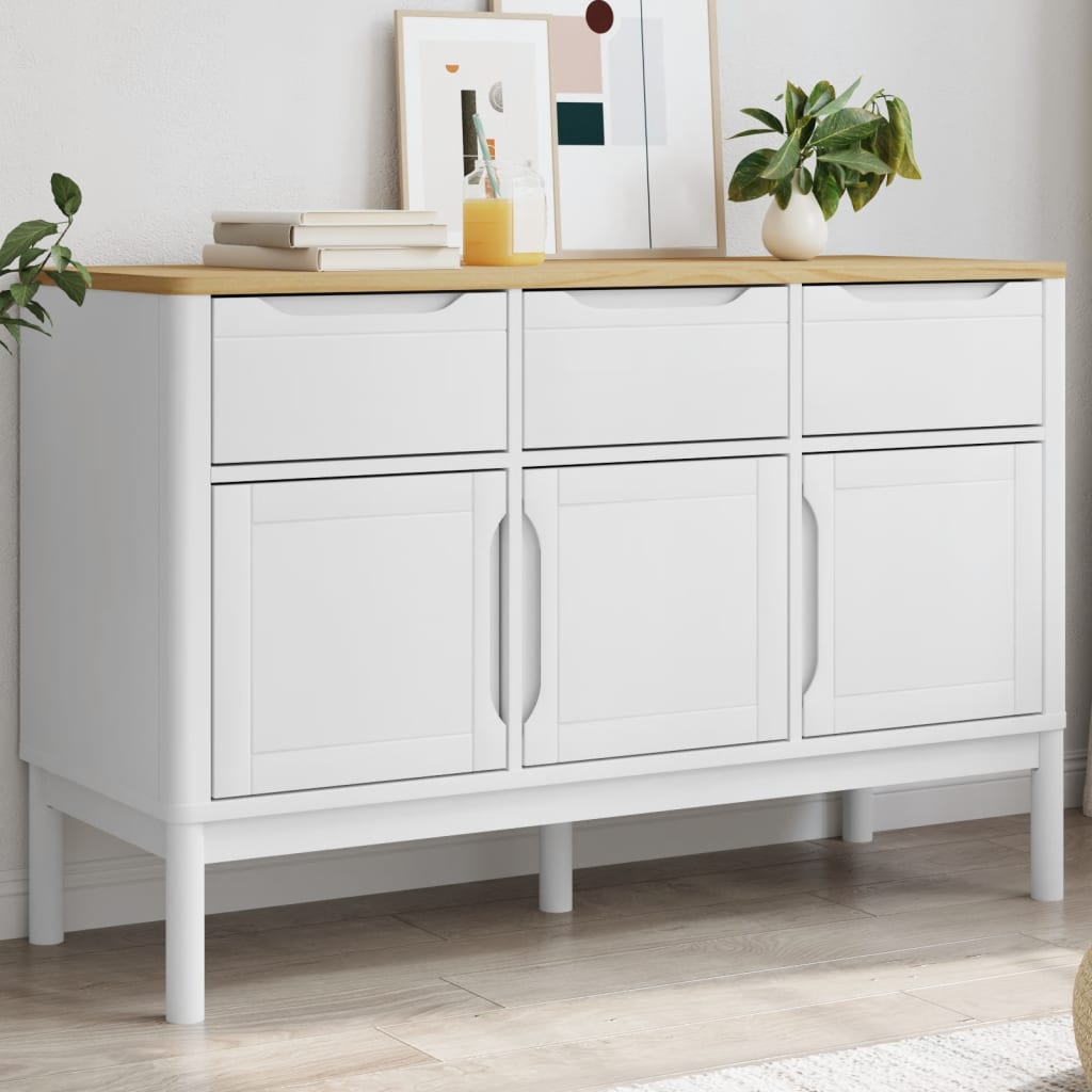 Skjenk FLORO hvit 114x43x74 cm heltre furu