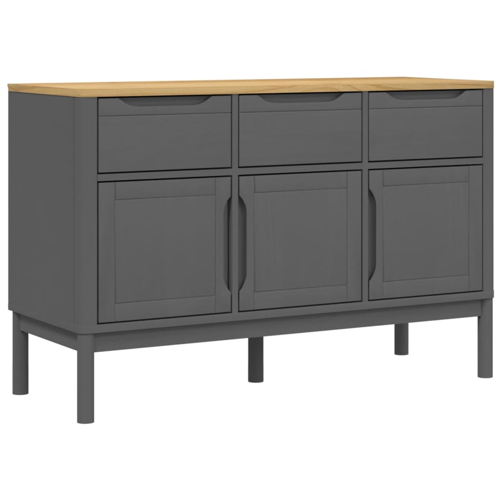 Skjenk FLORO grå 114x43x74 cm heltre furu
