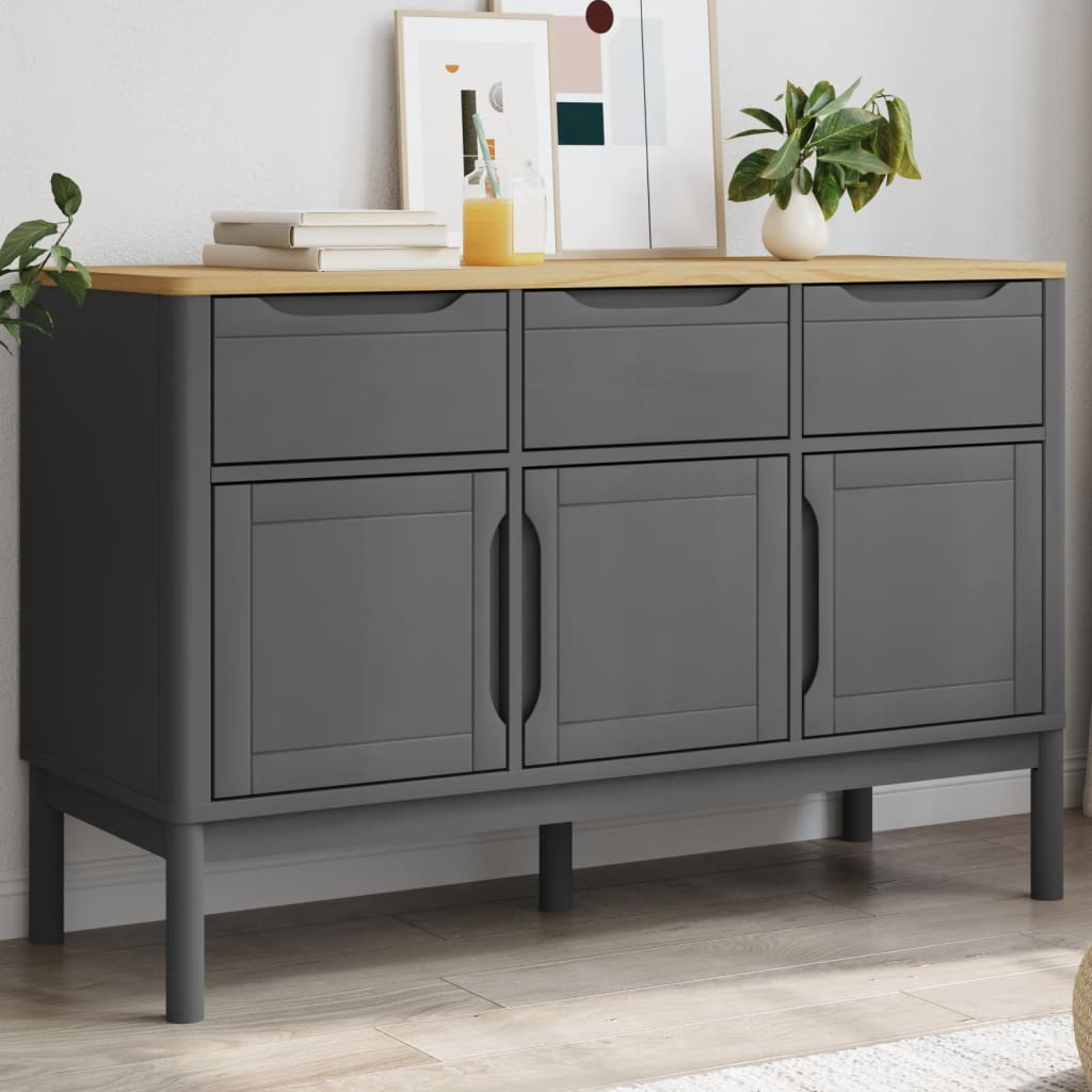 Skjenk FLORO grå 114x43x74 cm heltre furu