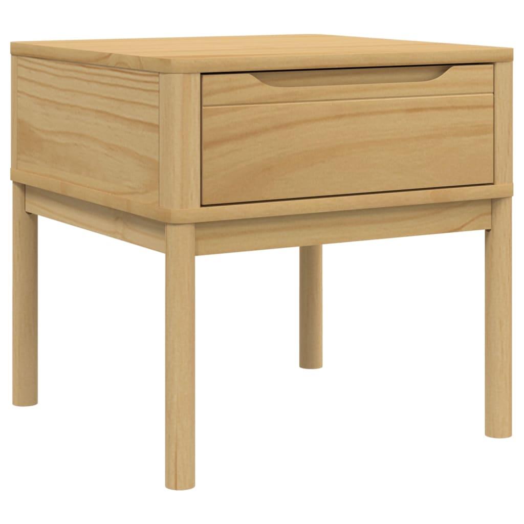 Lampebord FLORO voksbrun 55x55x54 cm heltre furu