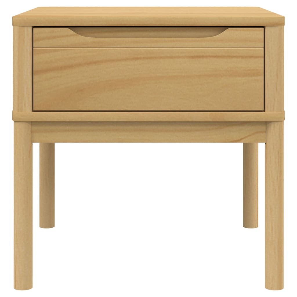 Lampebord FLORO voksbrun 55x55x54 cm heltre furu