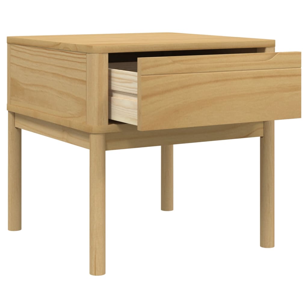 Lampebord FLORO voksbrun 55x55x54 cm heltre furu