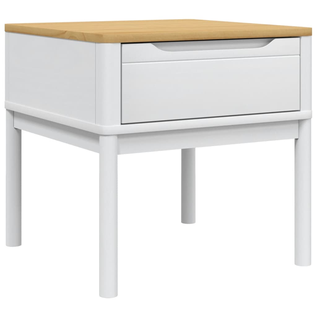 Lampebord FLORO hvit 55x55x54 cm heltre furu