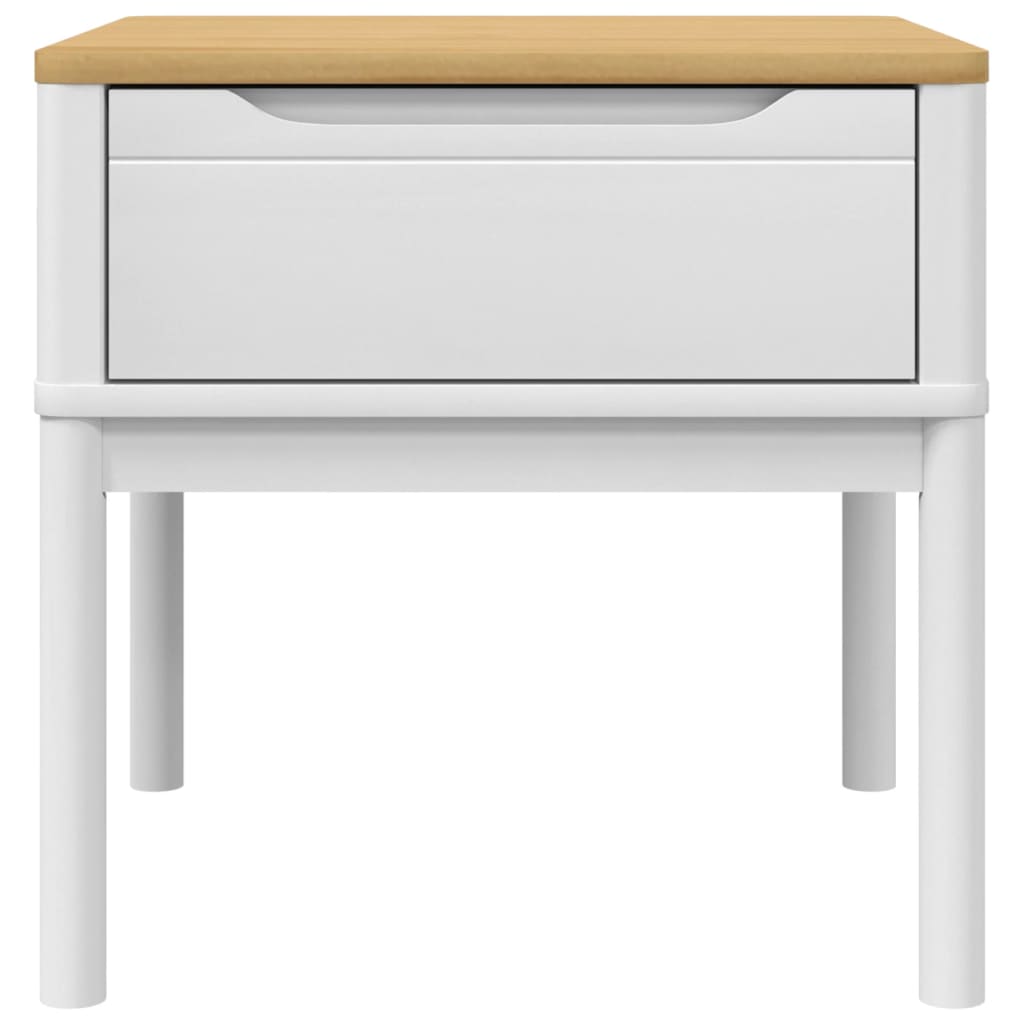 Lampebord FLORO hvit 55x55x54 cm heltre furu