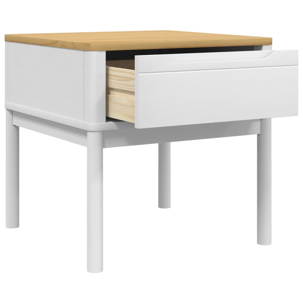 Lampebord FLORO hvit 55x55x54 cm heltre furu