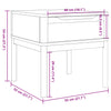 Lampebord FLORO hvit 55x55x54 cm heltre furu