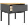 Lampebord FLORO grå 55x55x54 cm heltre furu