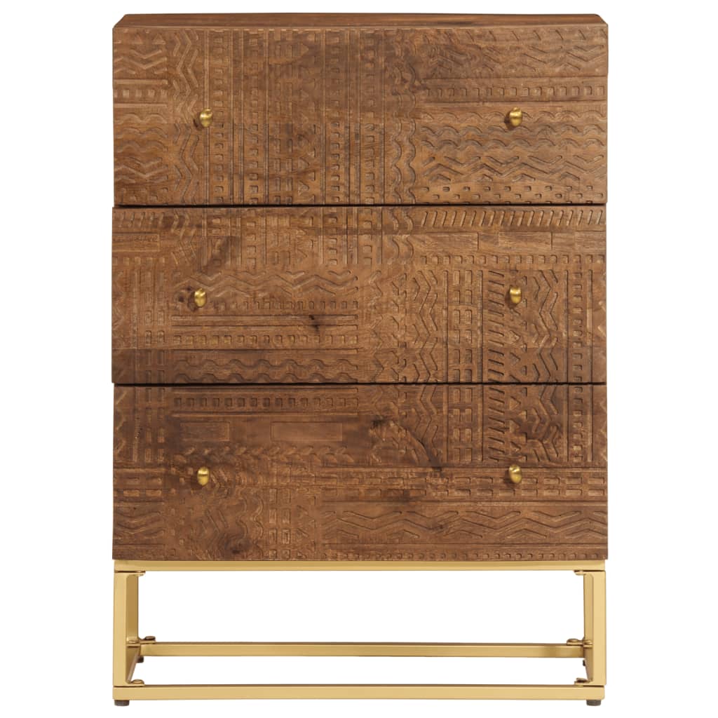 Kommode 55x30x76 cm heltre mango og jern