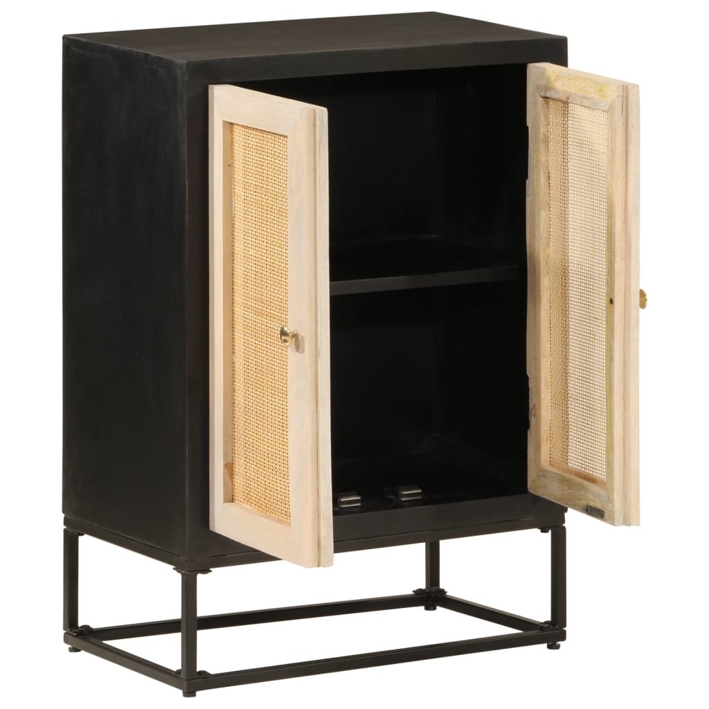 Skjenk svart 55x30x76 cm heltre mango og jern
