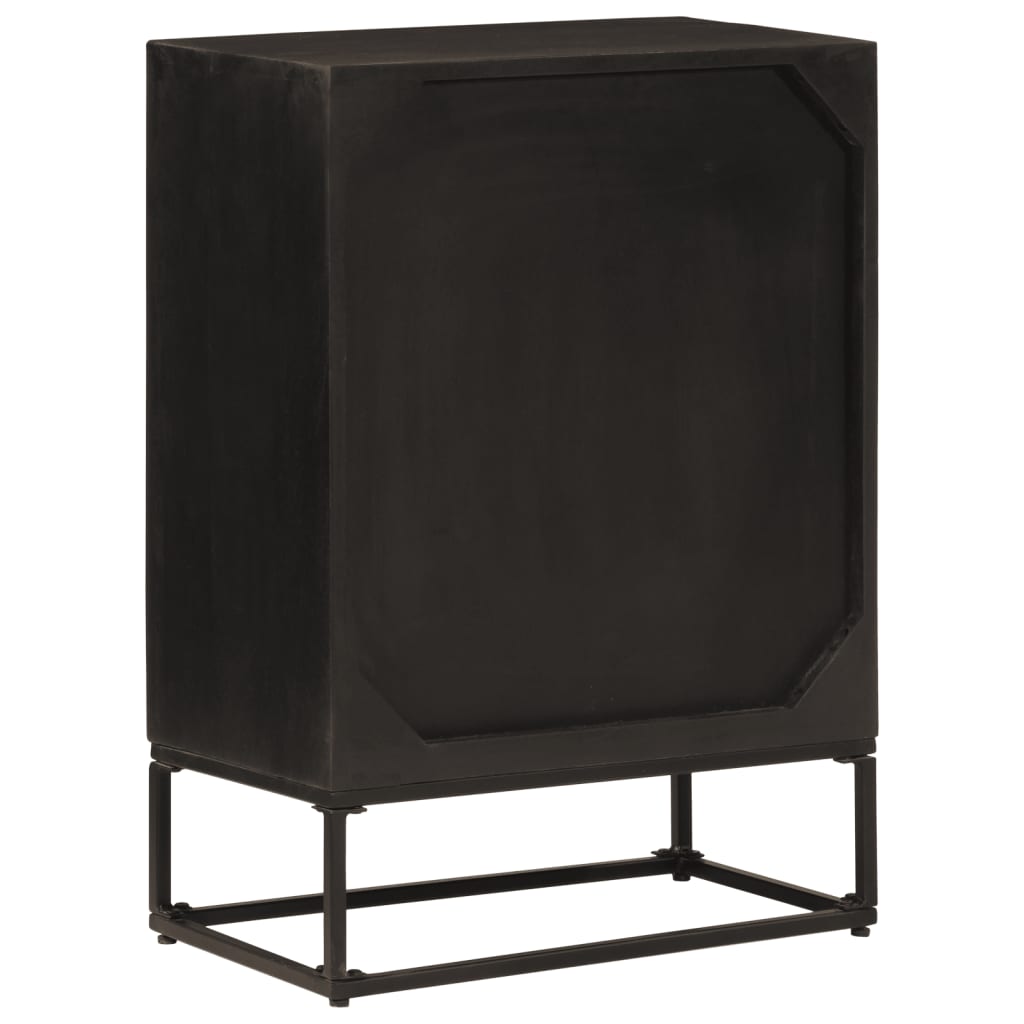 Skjenk svart 55x30x76 cm heltre mango og jern