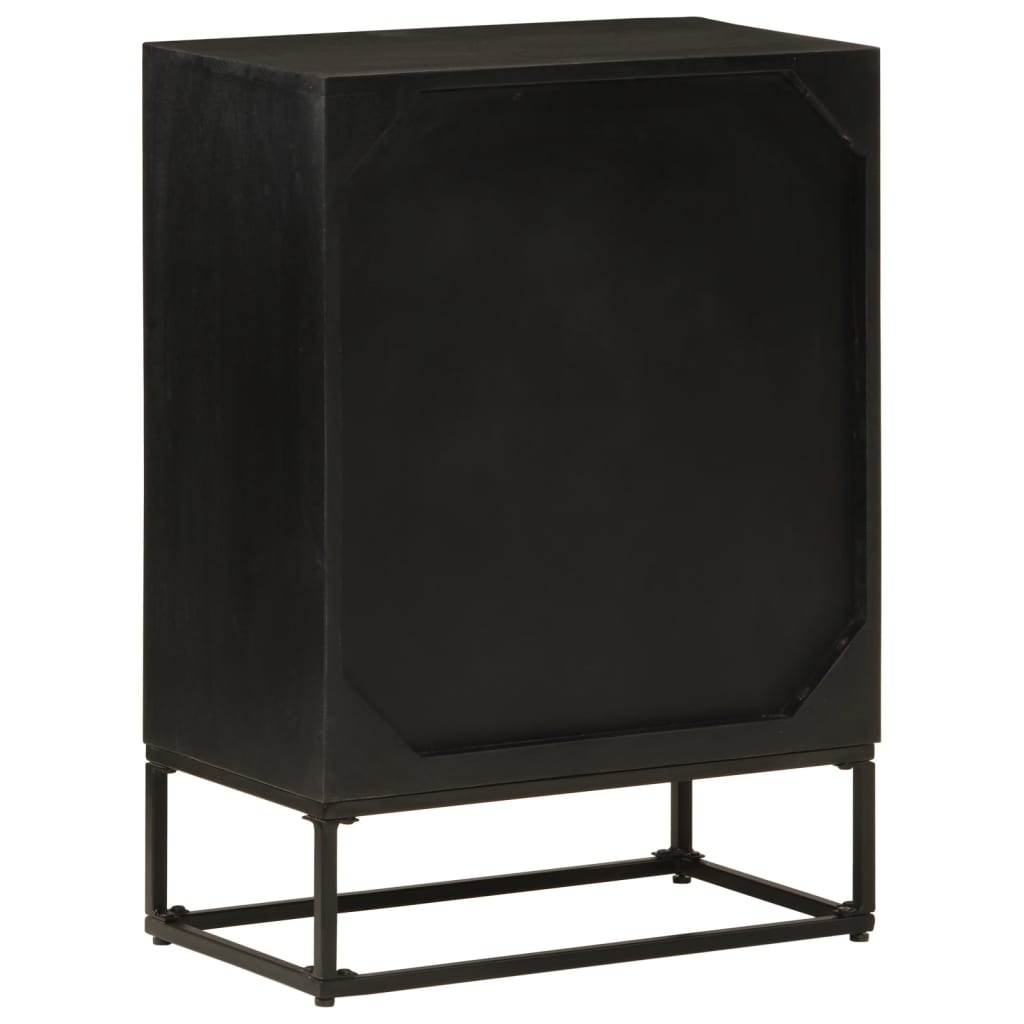 Skjenk svart 55x30x76 cm heltre mango og jern