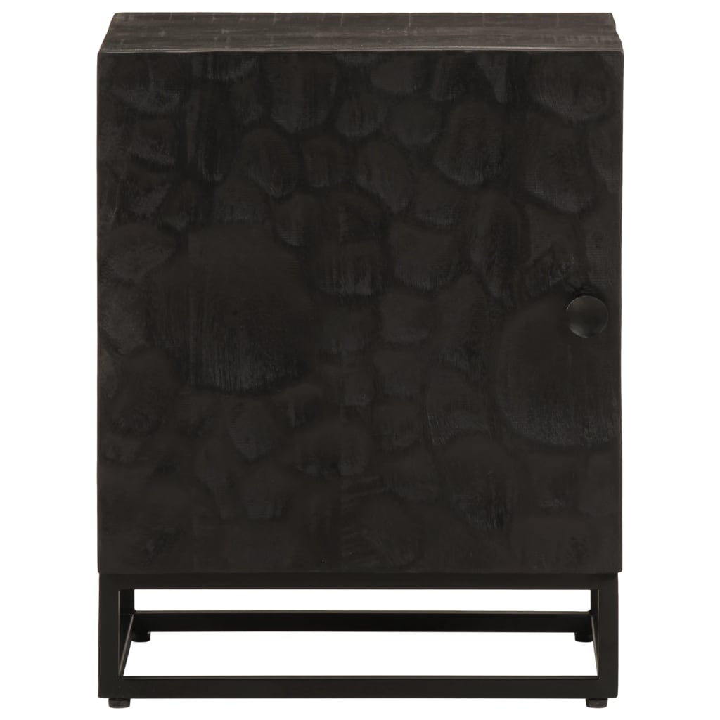 Nattbord svart 40x30x50 cm heltre mango og jern