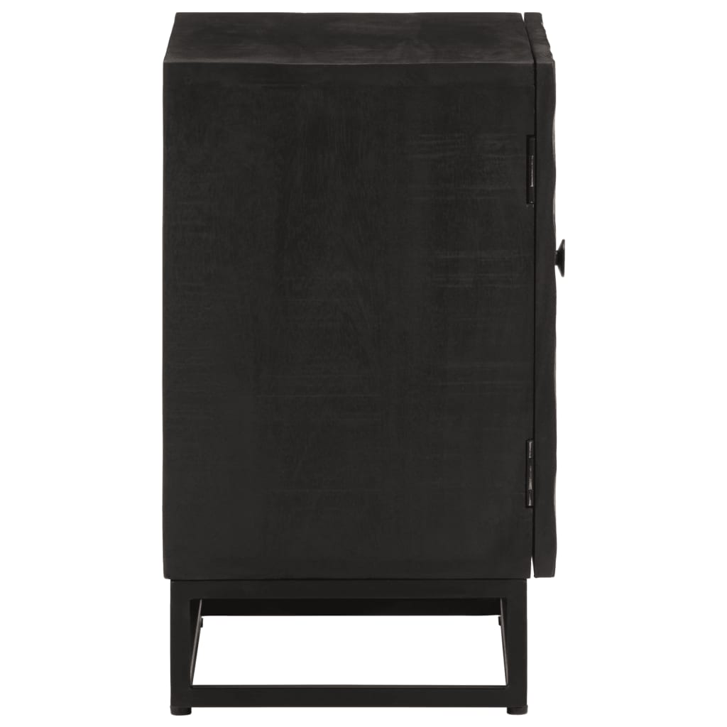 Nattbord svart 40x30x50 cm heltre mango og jern