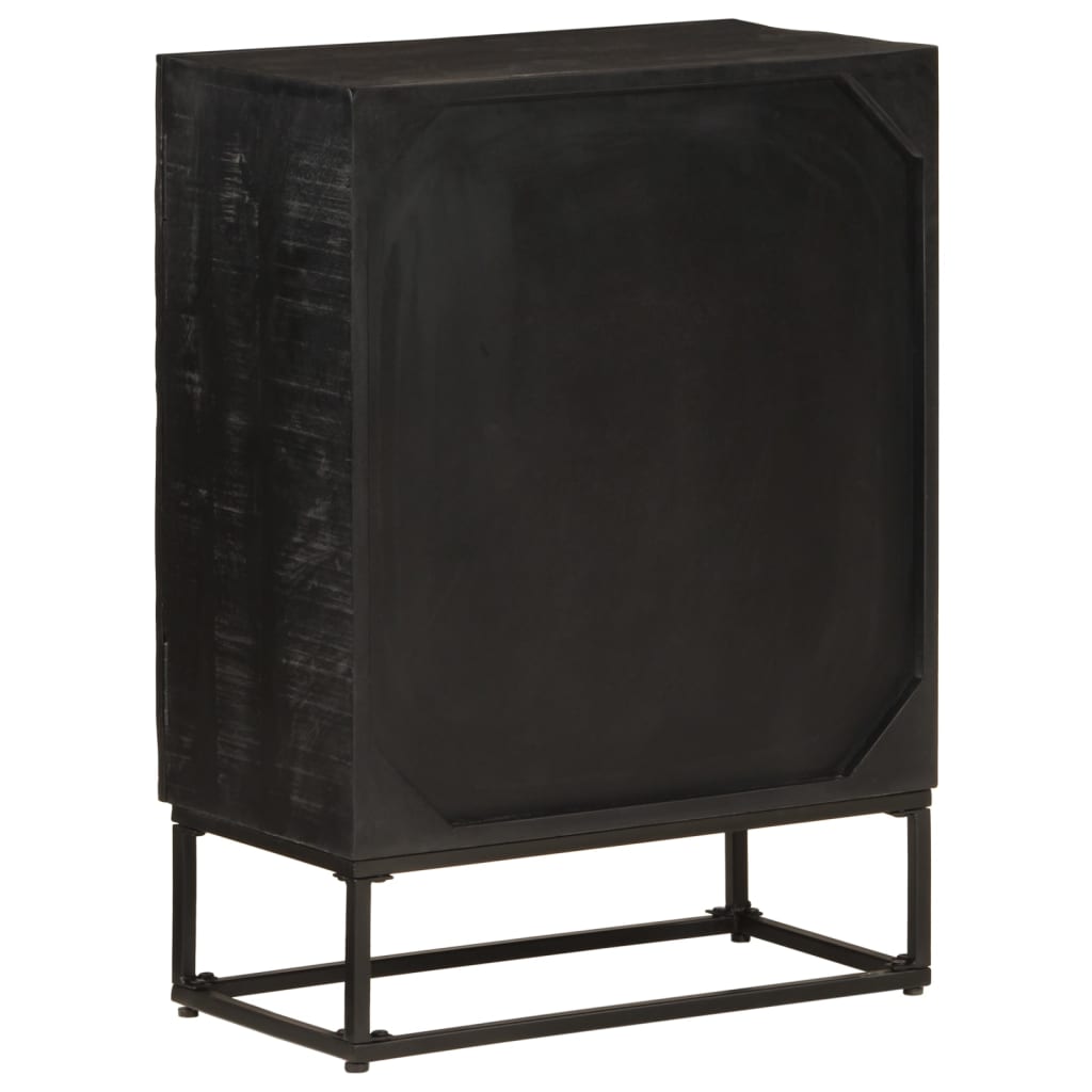 Skjenk svart 55x30x76 cm heltre mango og jern