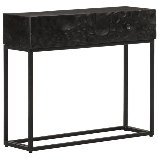 Konsollbord svart 90x30x76 cm heltre mango og jern