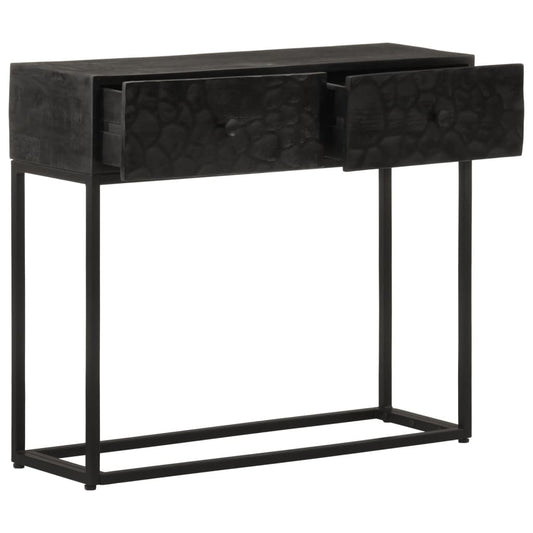 Konsollbord svart 90x30x76 cm heltre mango og jern