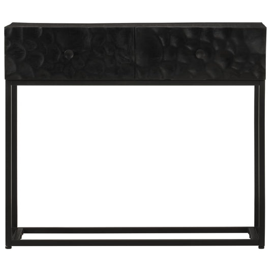 Konsollbord svart 90x30x76 cm heltre mango og jern