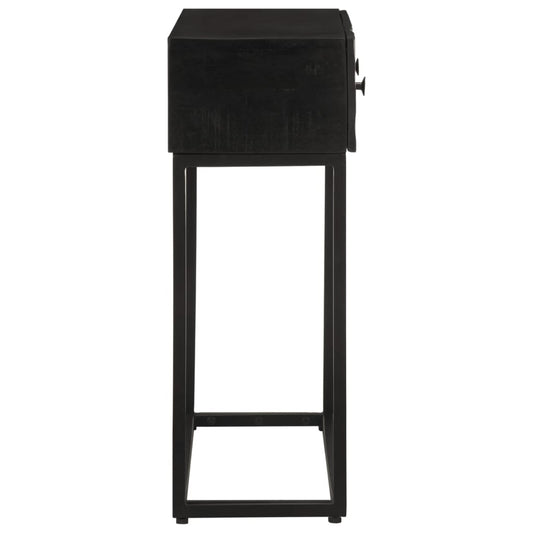 Konsollbord svart 90x30x76 cm heltre mango og jern