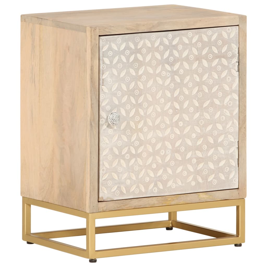 Nattbord 40x30x50 cm heltre mango og jern