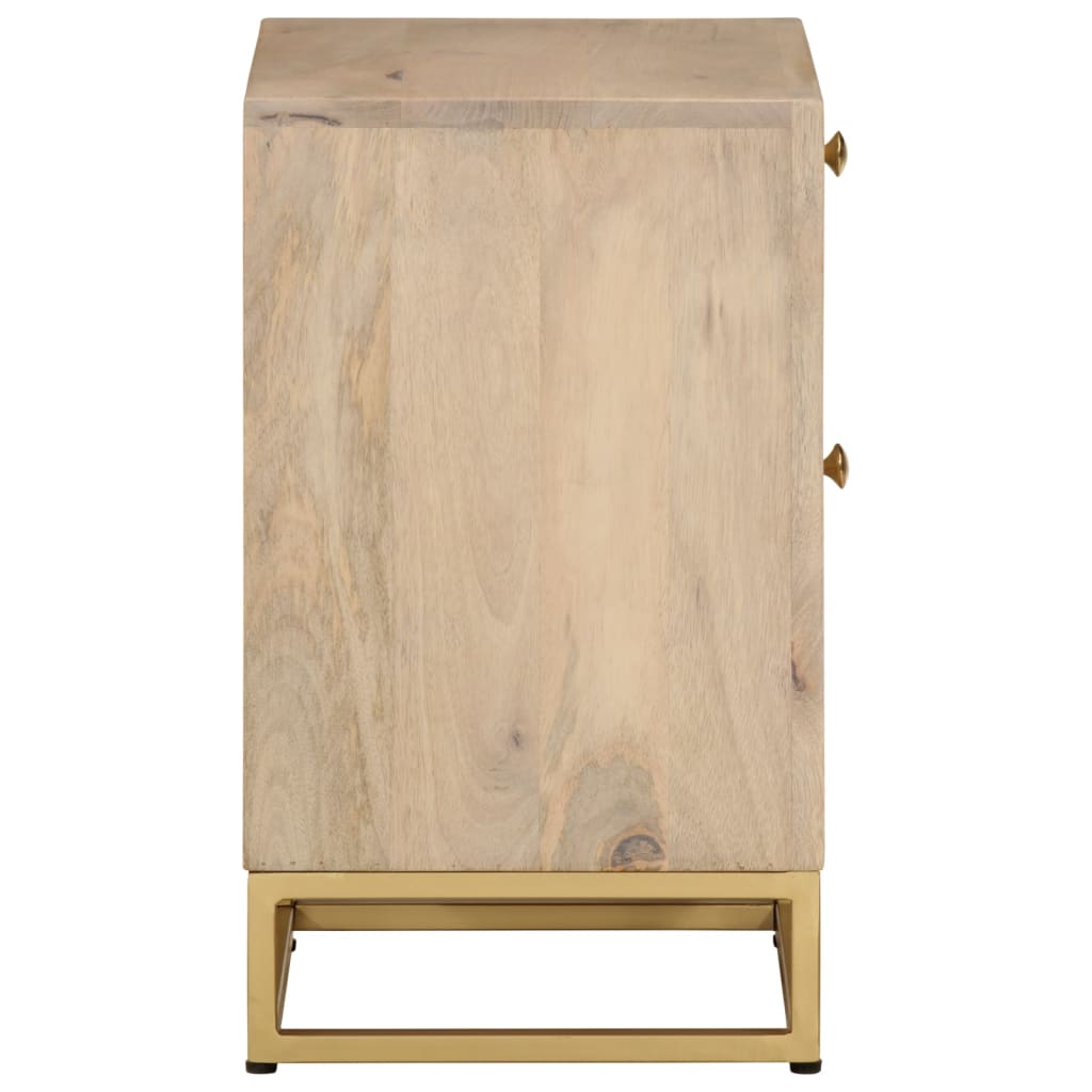 Nattbord 40x30x50 cm heltre mango og jern