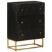 Kommode svart 55x30x76 cm heltre mango og jern