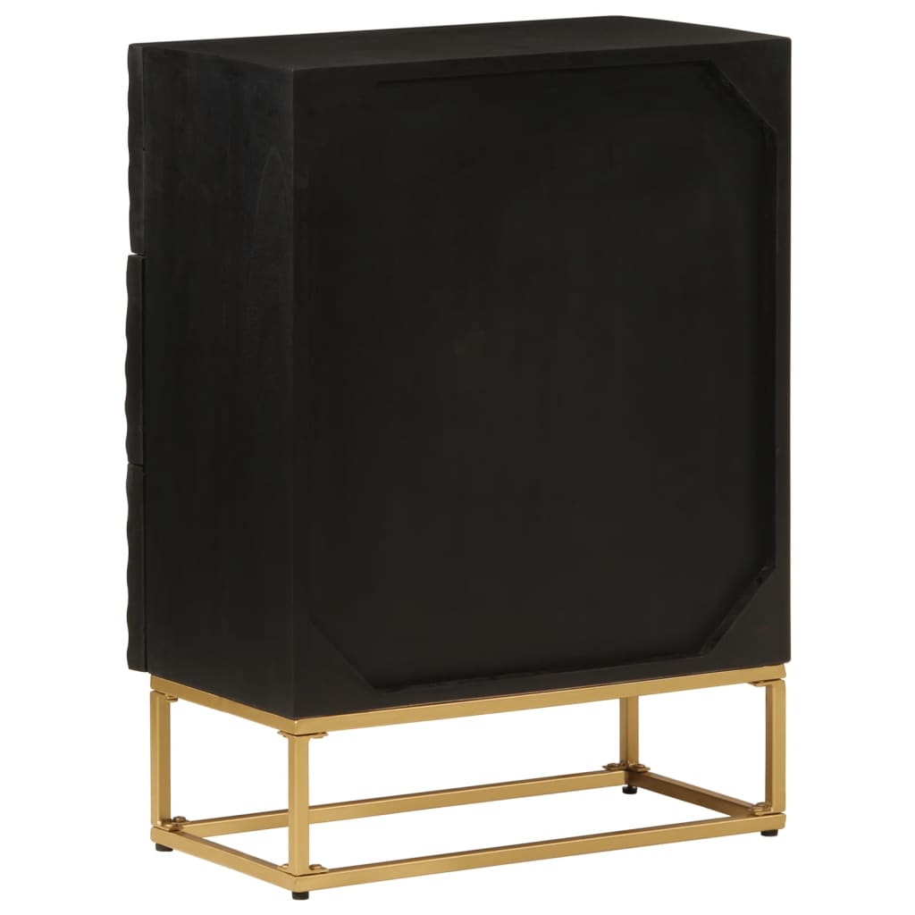 Kommode svart 55x30x76 cm heltre mango og jern