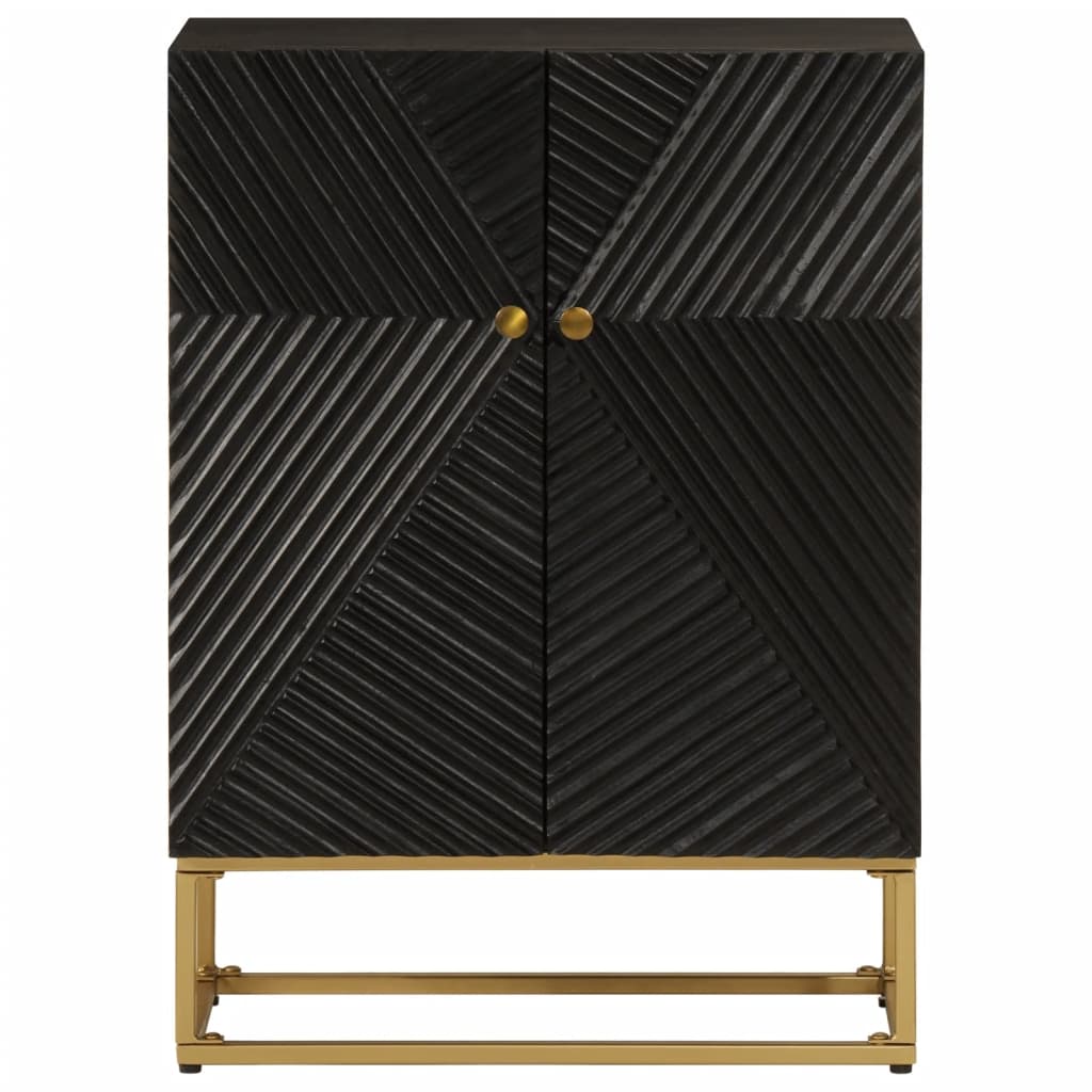 Skjenk svart 55x30x76 cm heltre mango og jern