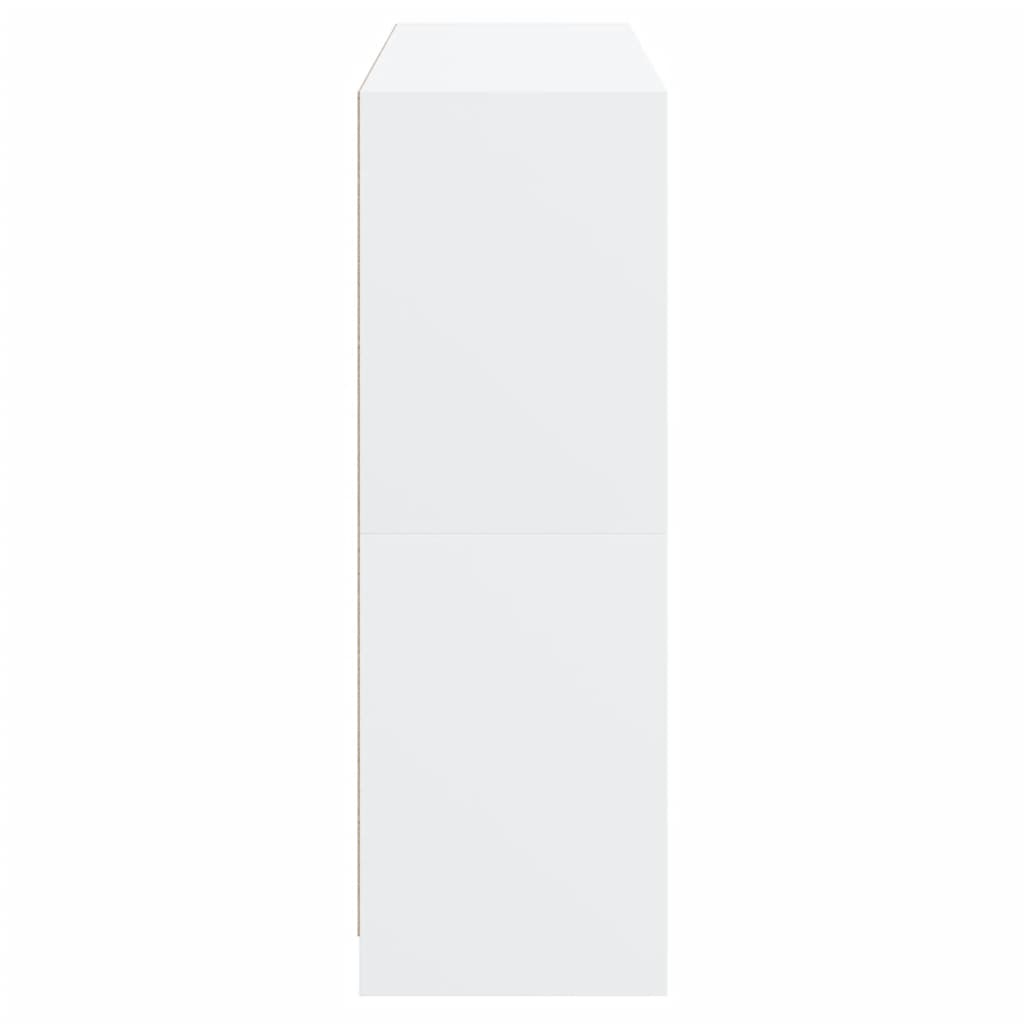 Bokhylle med dører hvit 136x37x109 cm konstruert tre