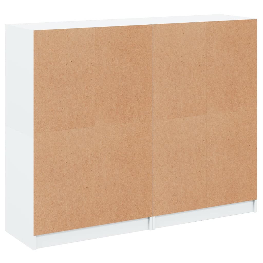 Bokhylle med dører hvit 136x37x109 cm konstruert tre