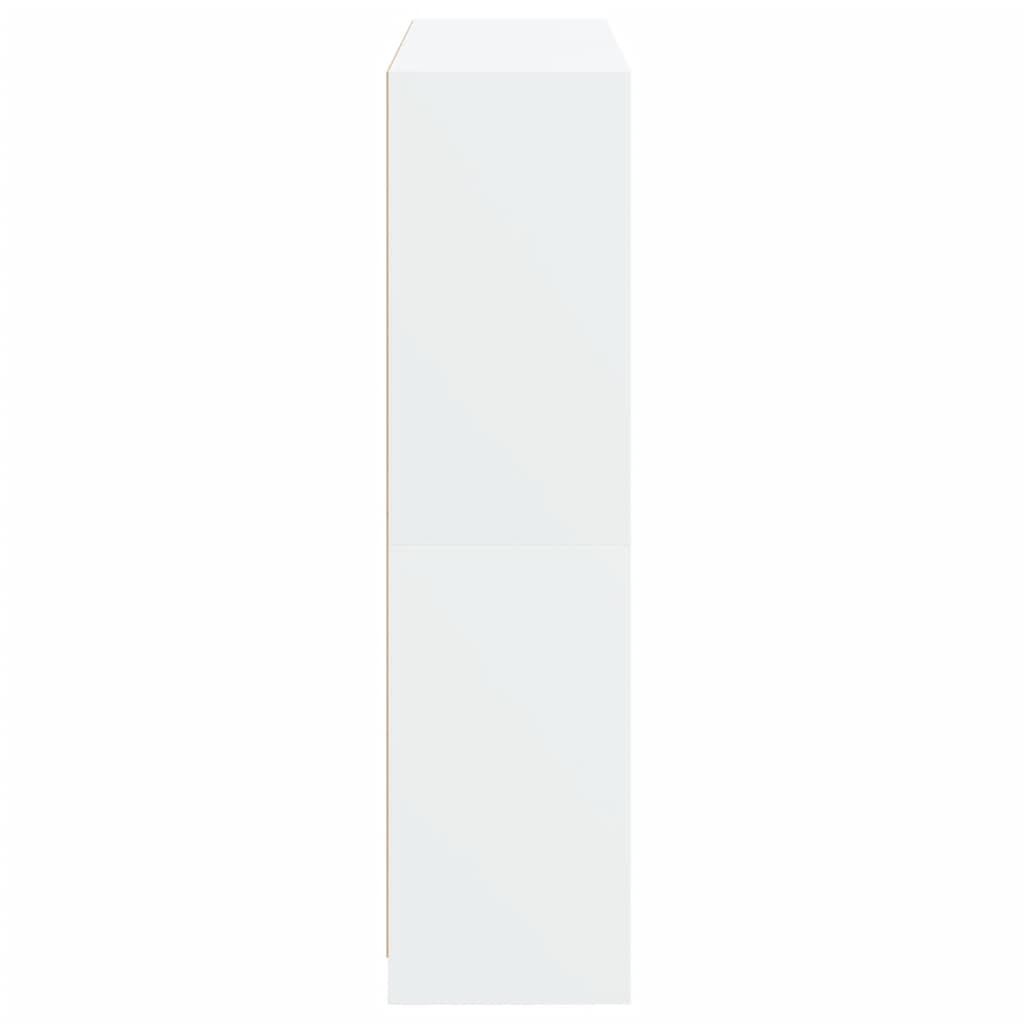 Bokhylle med dører hvit 136x37x142 cm konstruert tre