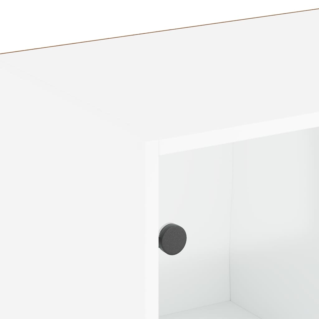 Bokhylle med dører hvit 204x37x75 cm konstruert tre vidaXL