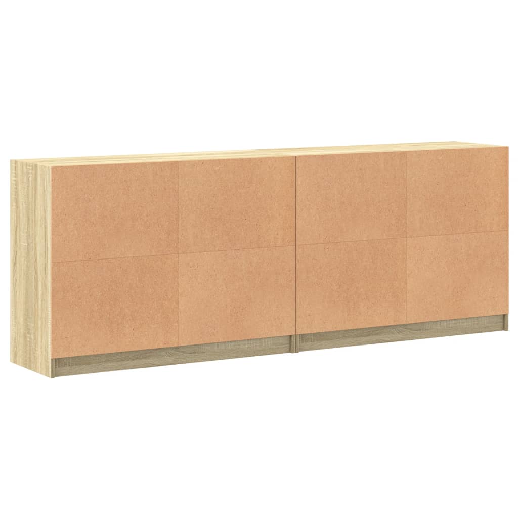 Bokhylle med dører sonoma eik 204x37x75 cm konstruert tre vidaXL