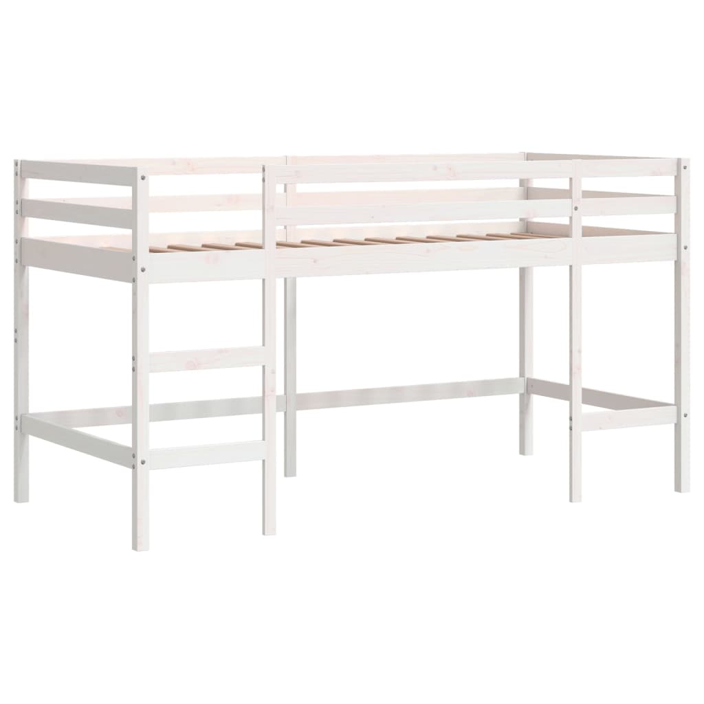 Køyeseng for barn med gardiner rosa 90x200 cm heltre furu