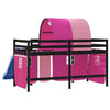Køyeseng for barn med tunnel rosa 80x200 cm heltre furu