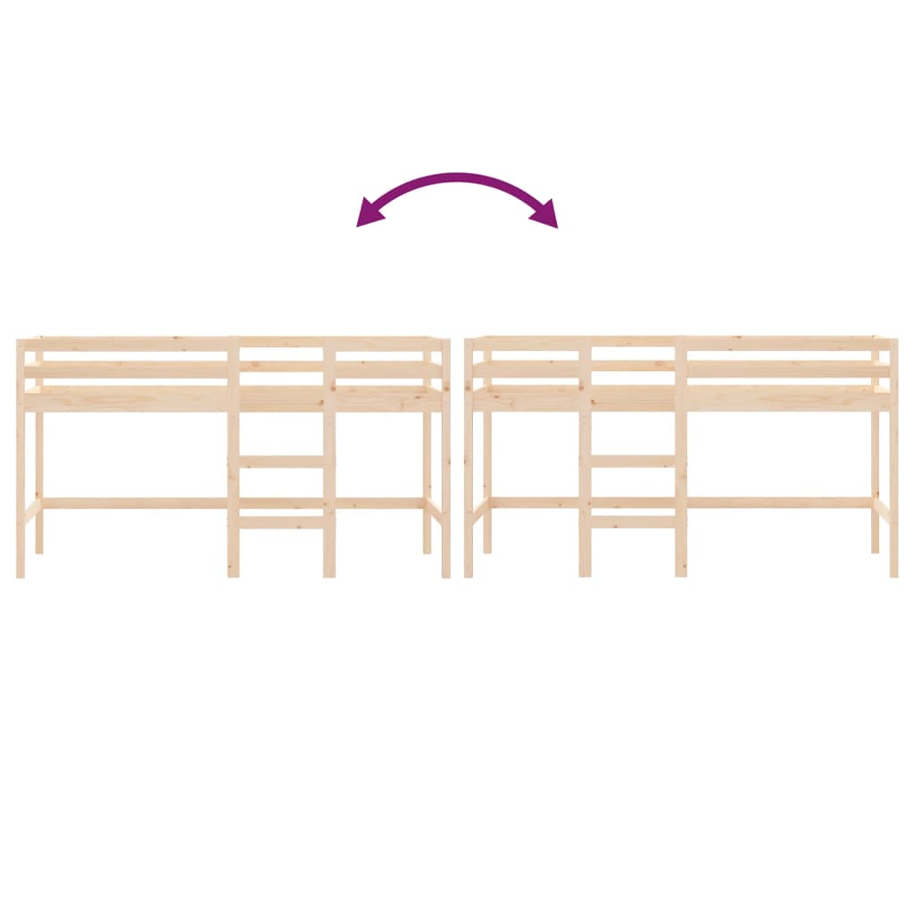 Køyeseng for barn med stige 90x200 cm heltre furu