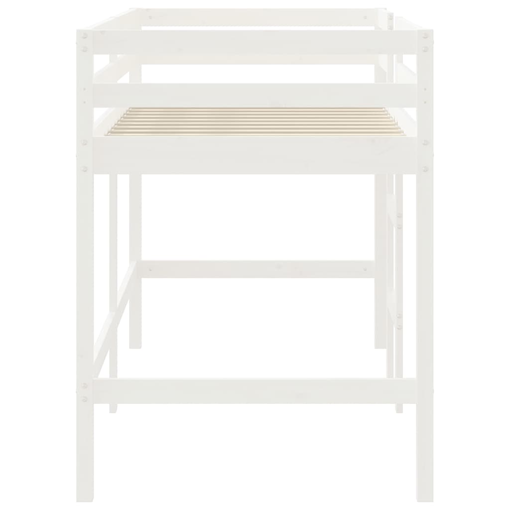 Køyeseng for barn med stige hvit 90x190 cm heltre furu