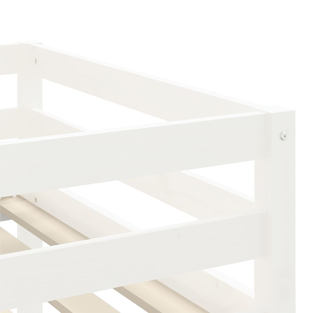 Køyeseng for barn med stige hvit 90x190 cm heltre furu