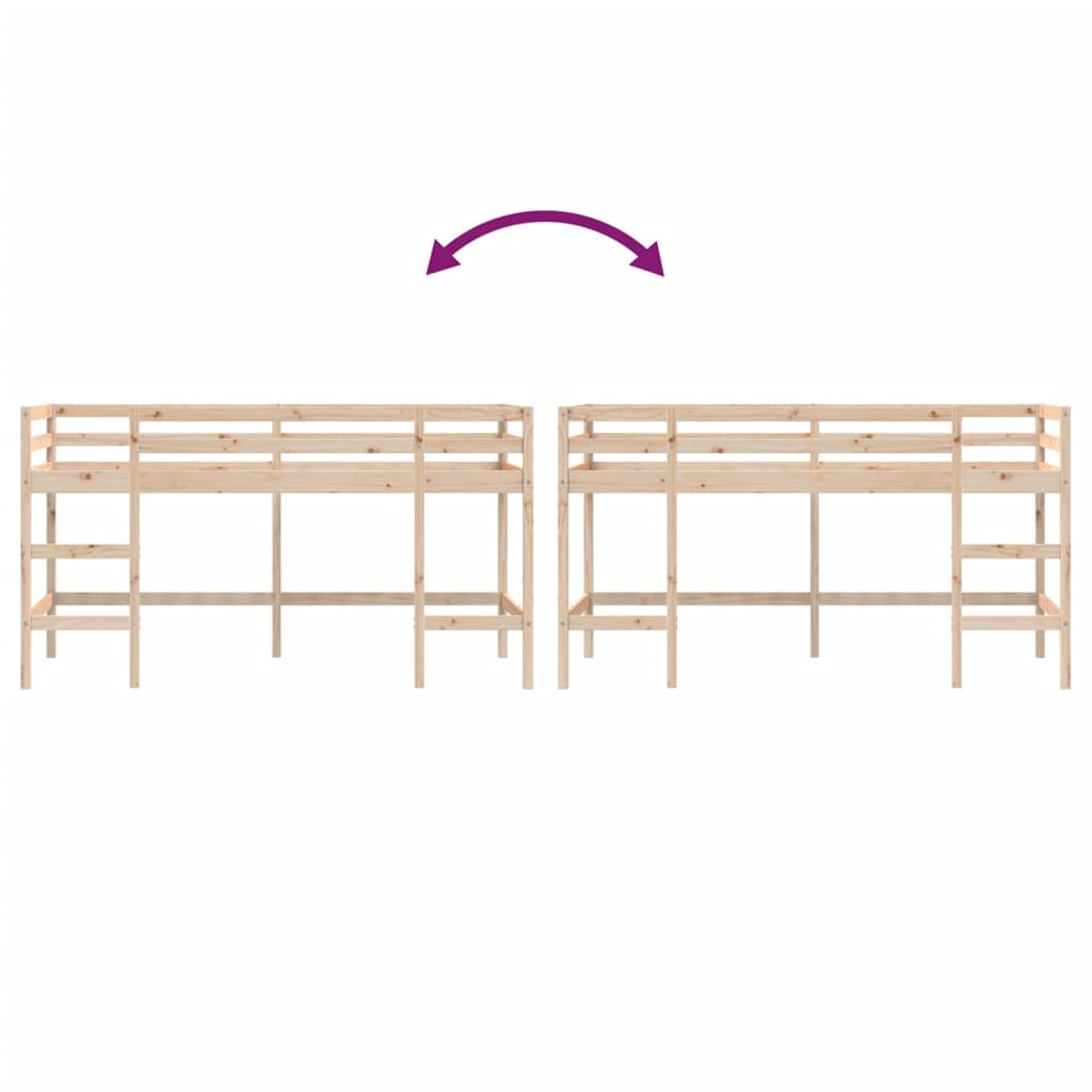 Køyeseng for barn med stige 80x200 cm heltre furu