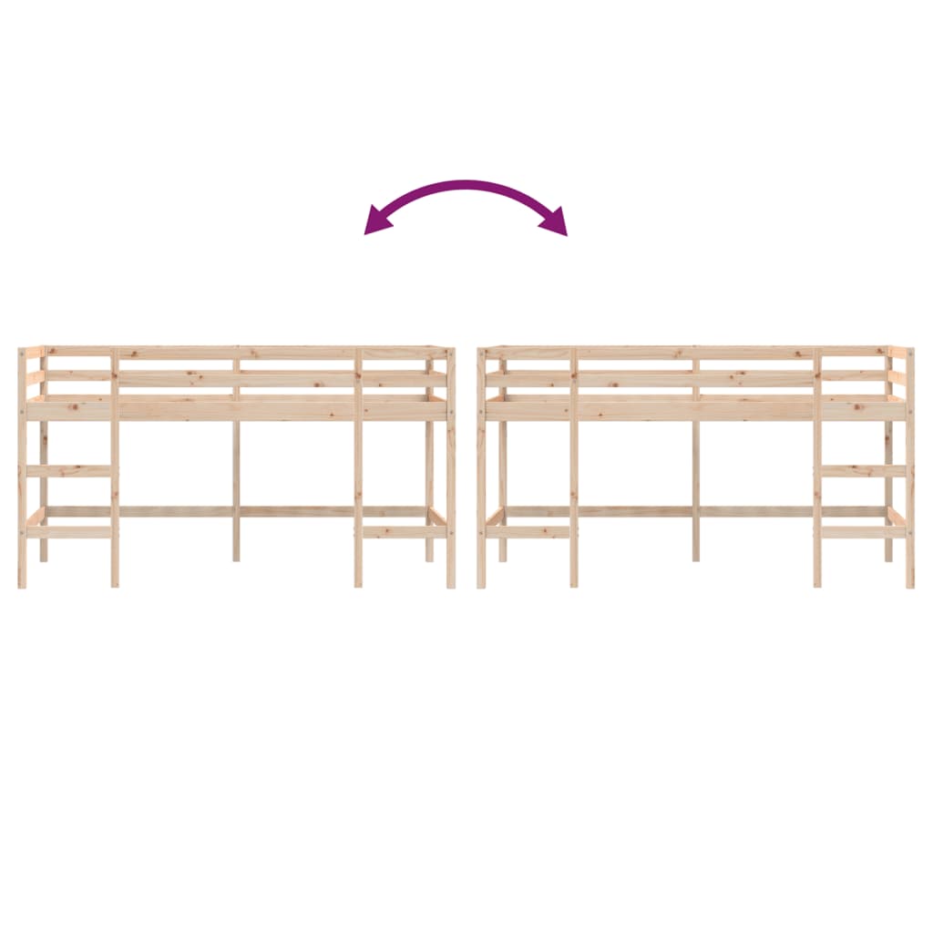 Køyeseng for barn med stige 90x200 cm heltre furu